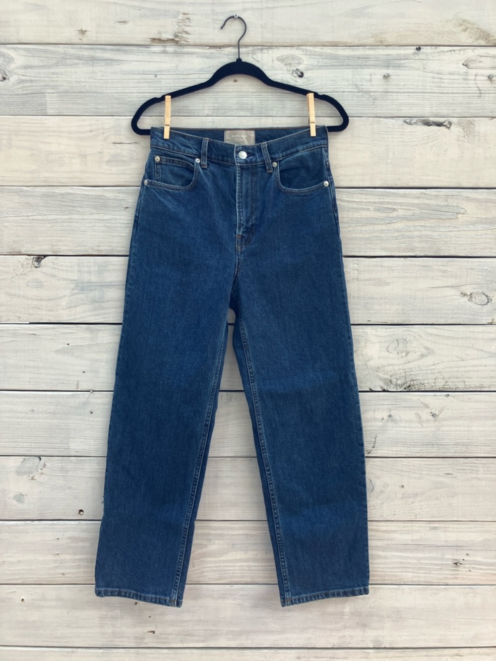 Everlane Organic Cotton High Rise Women's Jeans in Dark Blue